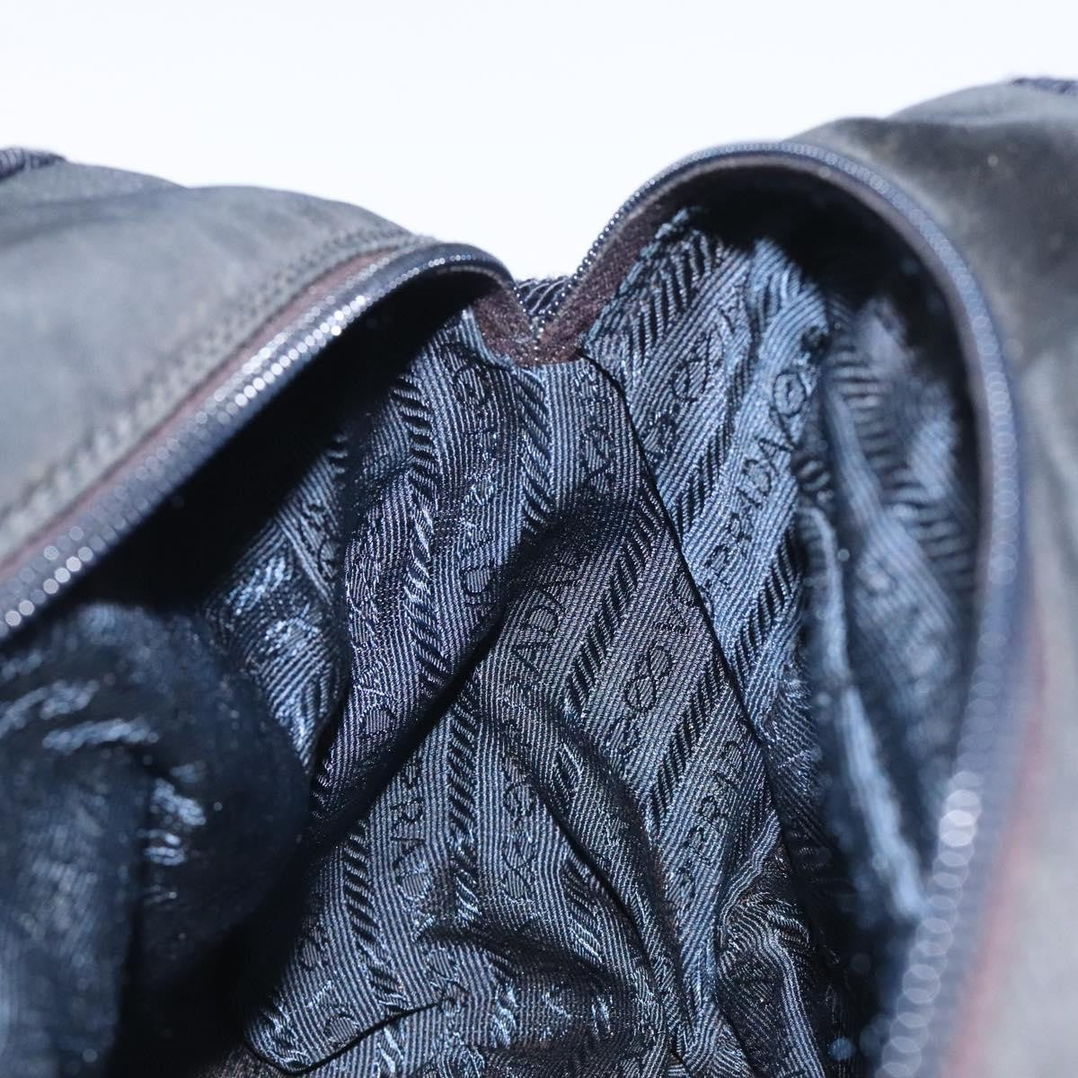 Prada Vintage Zip Handbag Tessuto, BLACK, NYLON, Handbag