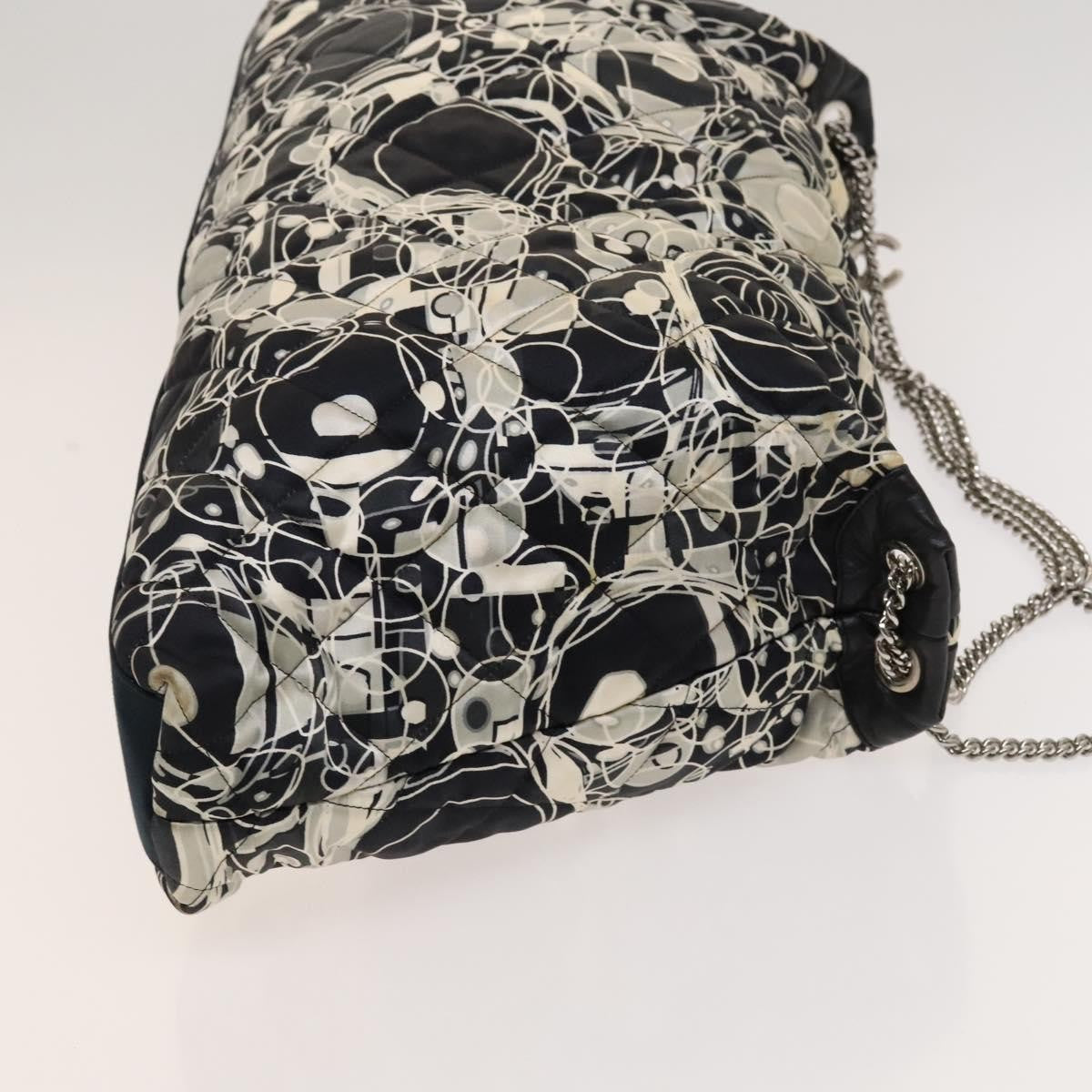 Chanel Kaleidoscope Chain Tote Quilted Printed Satin, BLACK, SILK, Tote bag