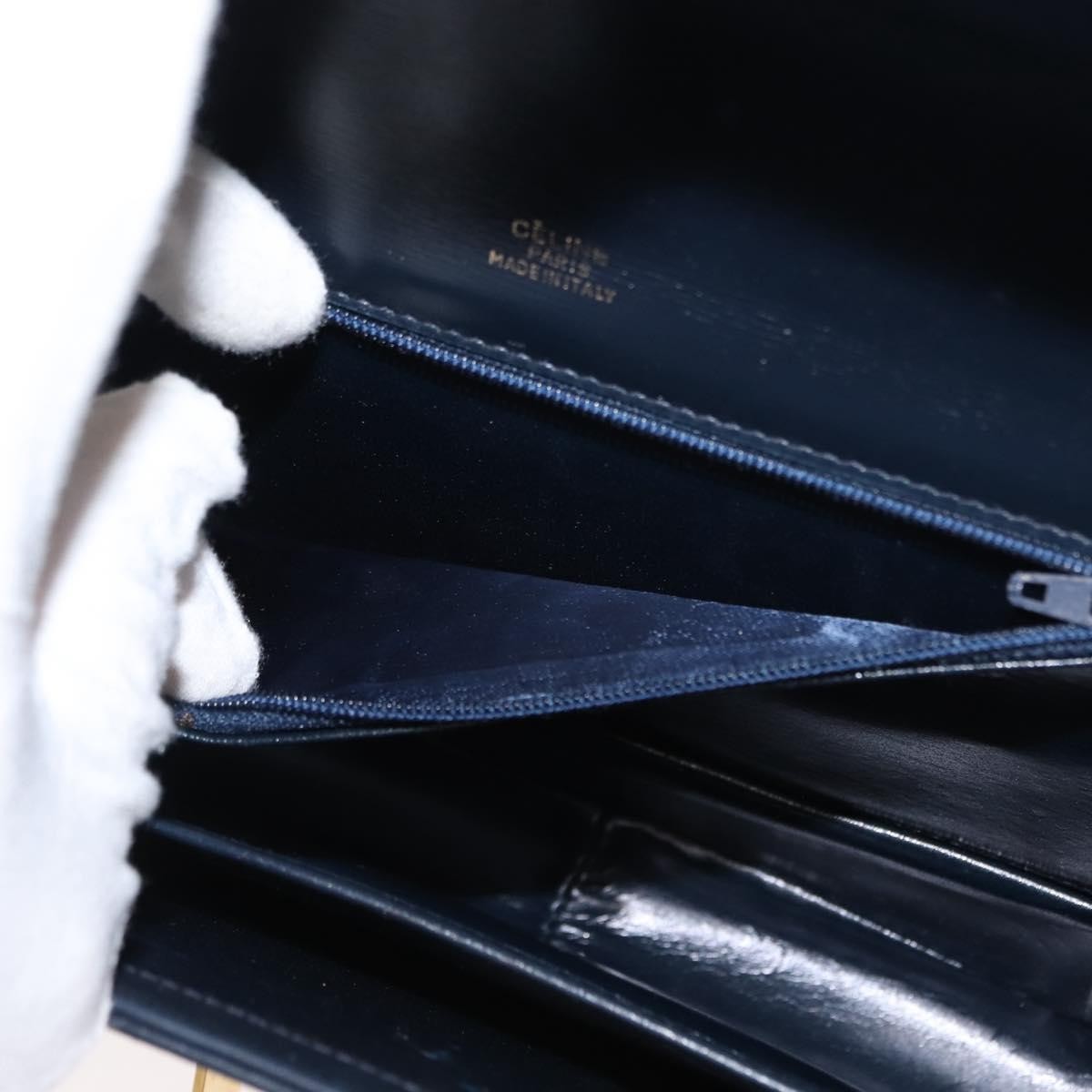 Celine C Sulky Shoulder bag Canvas and Leather, NAVY, CANVAS, Shoulder bag