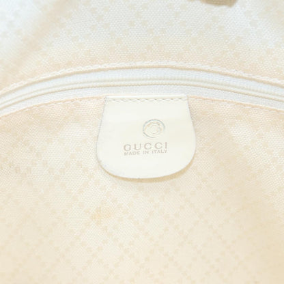 Gucci Vintage Bamboo Backpack Nylon and Patent Leather, WHITE, NYLON, Backpack