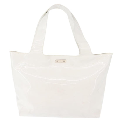 Salvatore Ferragamo Gancini Tote Patent leather, WHITE, PATENT_LEATHER, Tote bag
