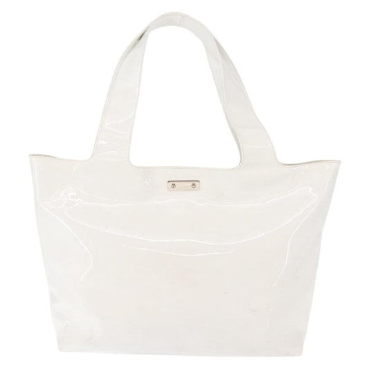Salvatore Ferragamo Gancini Tote Patent leather, WHITE, PATENT_LEATHER, Tote bag