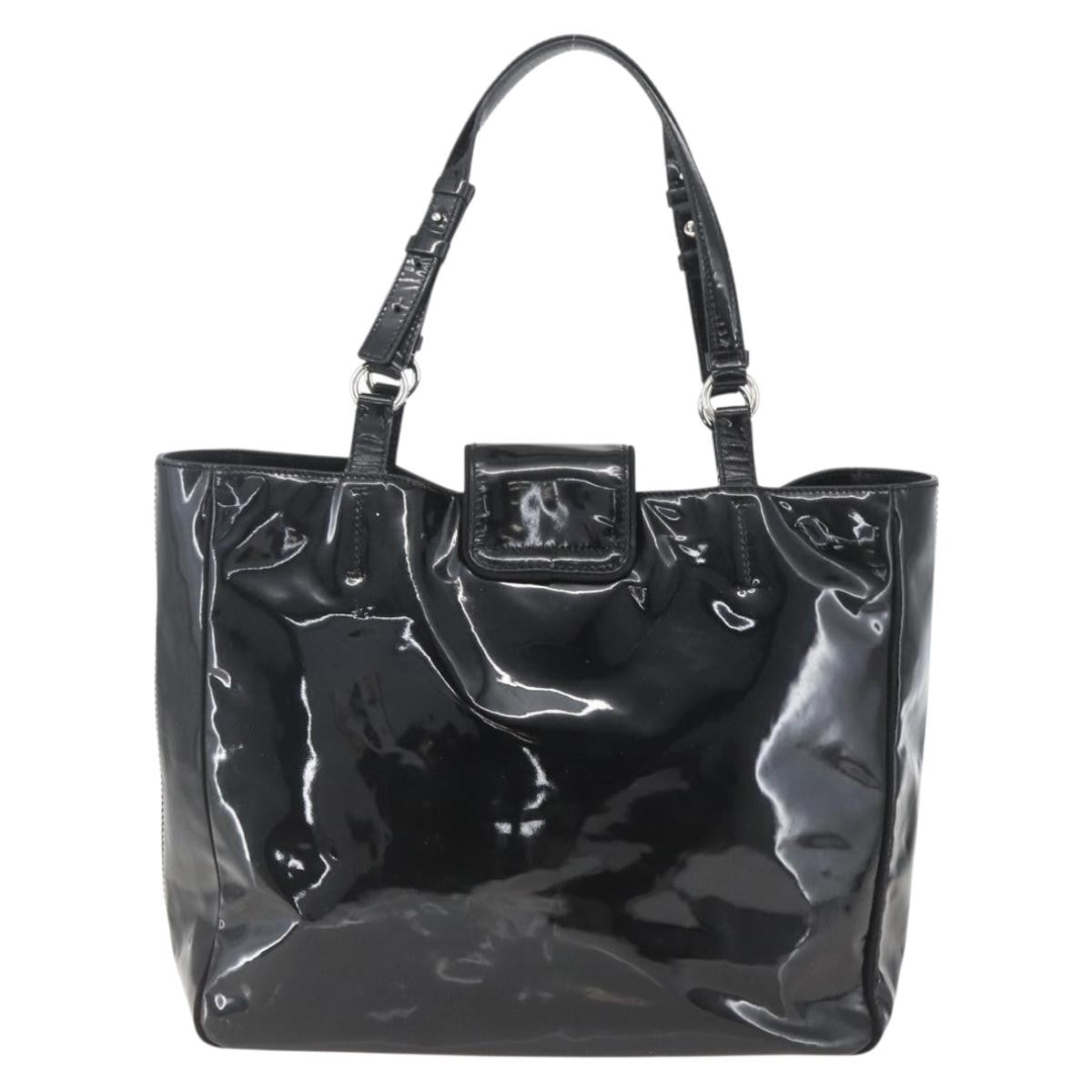Salvatore Ferragamo Vintage Tote bag Patent Leather, BLACK, PATENT_LEATHER, Tote bag