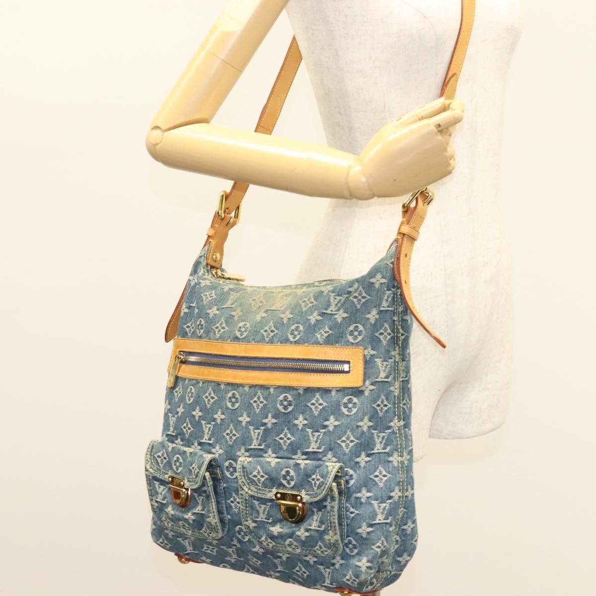 Louis Vuitton Baggy Handbag Denim, BLUE, DENIM_JEANS, Shoulder bag