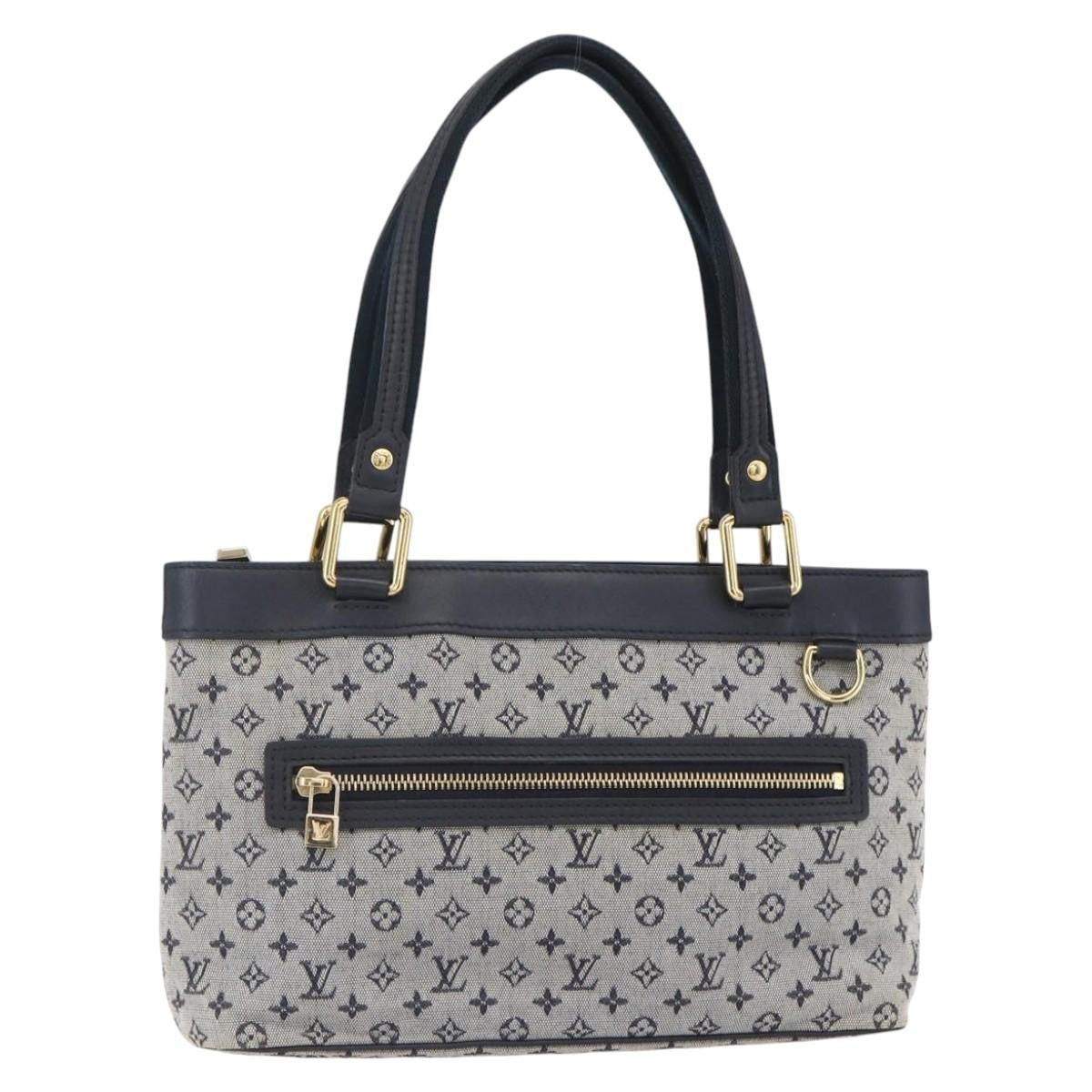 Louis Vuitton Lucille Handbag Mini Lin, BLUE, CANVAS, Handbag