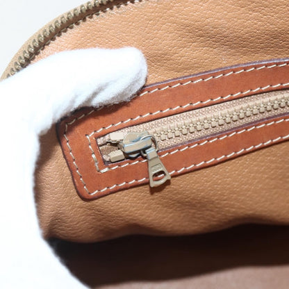 Celine Vintage Macadam Handbag Canvas and Leather, BROWN, CANVAS, Handbag