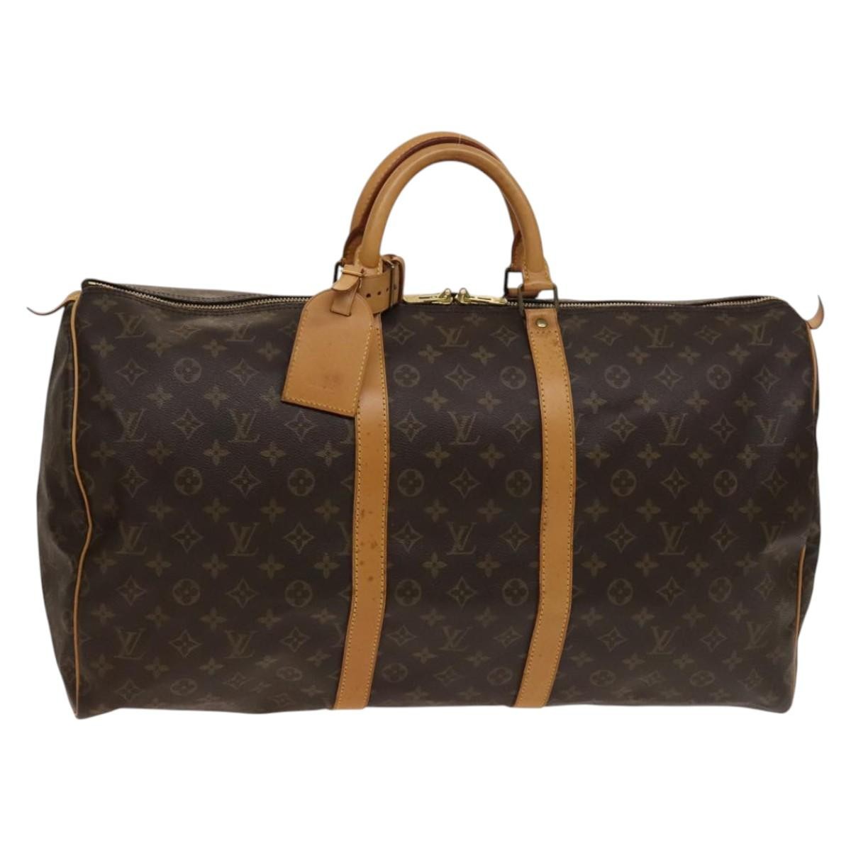 Louis Vuitton Keepall Bag Monogram Canvas, BROWN, CANVAS, Travel bag
