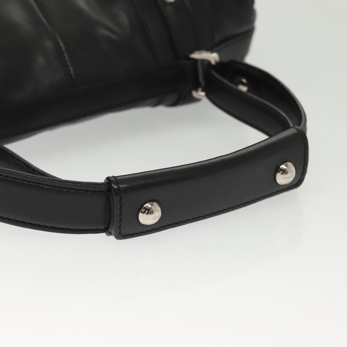 Salvatore Ferragamo Gancini handbag Leather, BLACK, LEATHER, Handbag