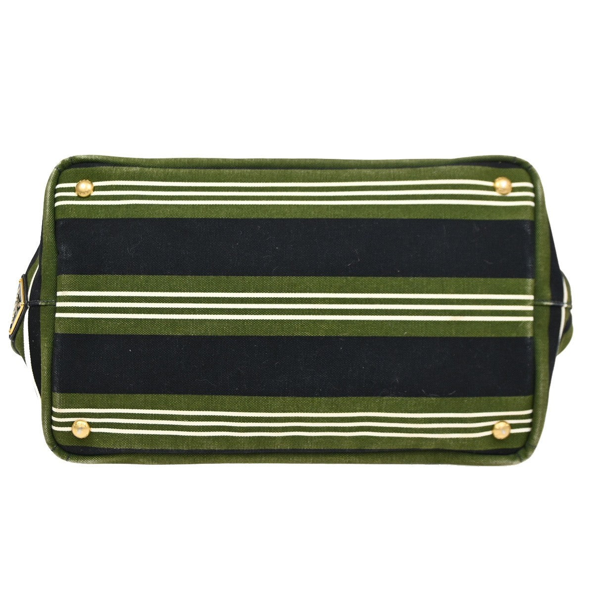 Prada Canapa Open Tote Canvas, GREEN, CANVAS, Handbag