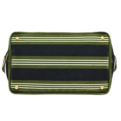 Prada Canapa Open Tote Canvas, GREEN, CANVAS, Handbag