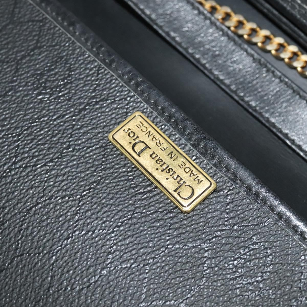 Christian Dior Vintage Honeycomb chain Canvas, BLACK, CANVAS, Handbag