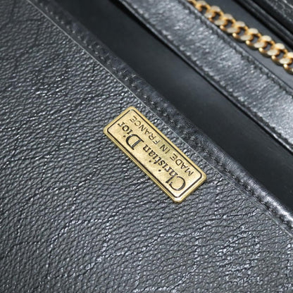 Christian Dior Vintage Honeycomb chain Canvas, BLACK, CANVAS, Handbag