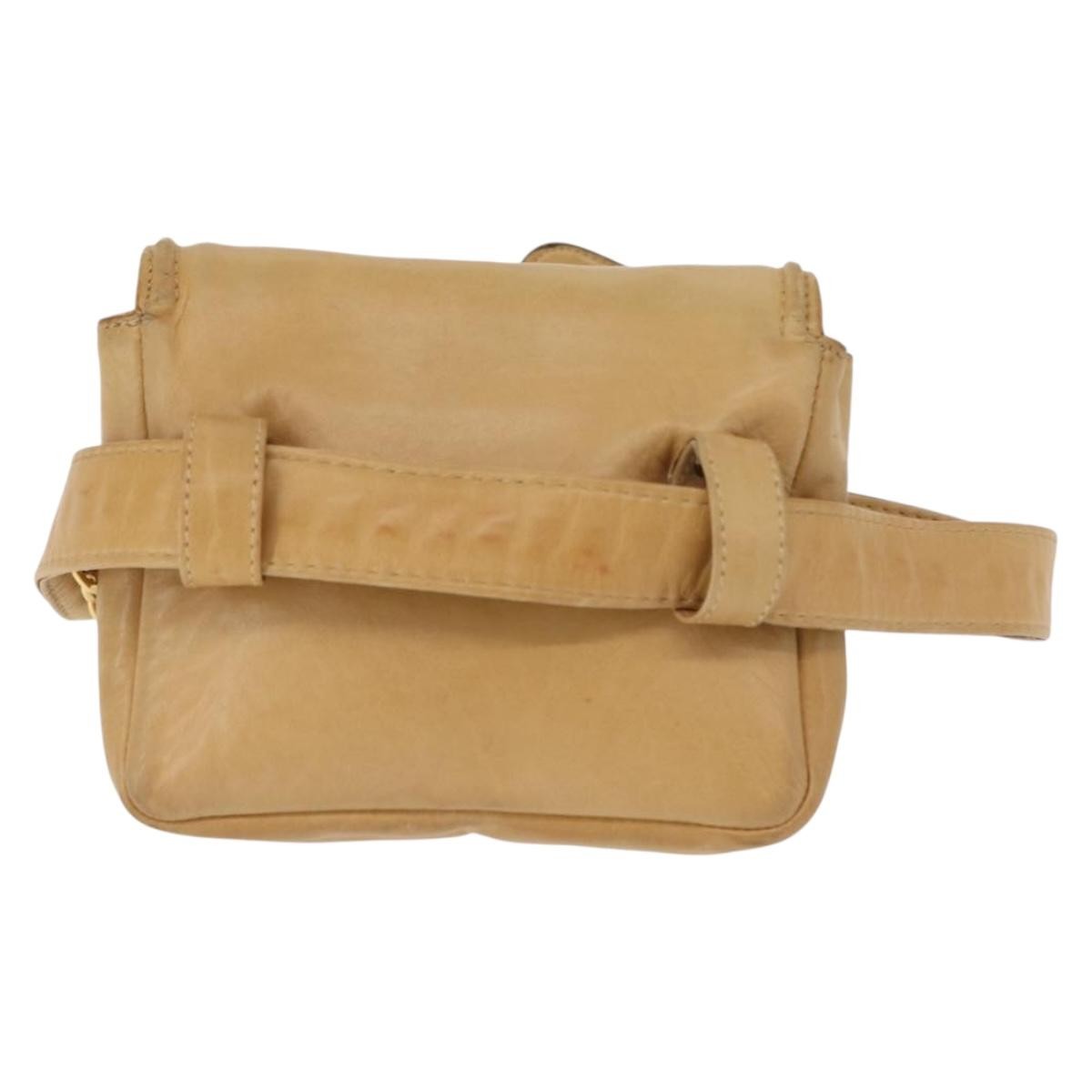 Chanel Vintage Flap Waist Bag Leather, BEIGE, LEATHER, Clutche & pouche