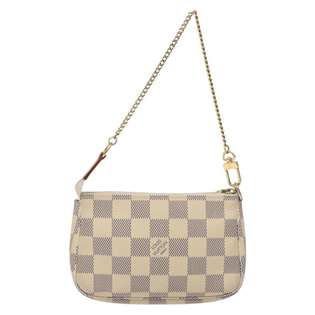 Louis Vuitton Pochette Accessoires Damier, WHITE, CANVAS, Clutche & pouche