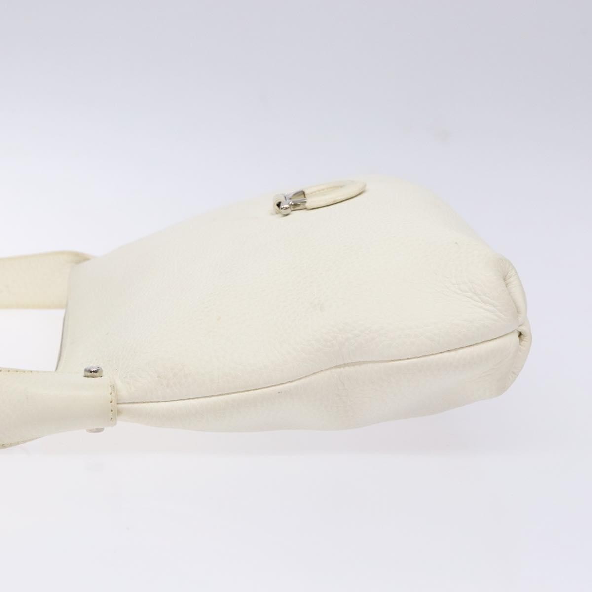 Salvatore Ferragamo Gancini Shoulder Bag Leather, WHITE, LEATHER, Shoulder bag