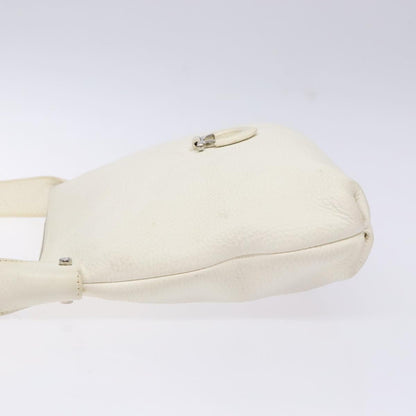 Salvatore Ferragamo Gancini Shoulder Bag Leather, WHITE, LEATHER, Shoulder bag