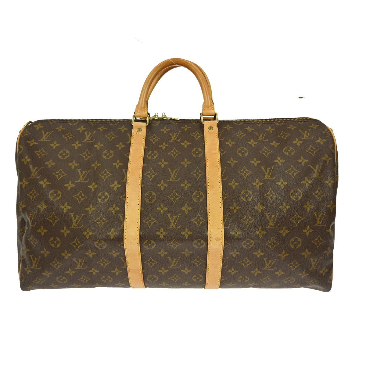 Louis Vuitton Keepall Bandouliere Bag Monogram Canvas, BROWN, CANVAS, Travel bag