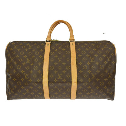 Louis Vuitton Keepall Bandouliere Bag Monogram Canvas, BROWN, CANVAS, Travel bag