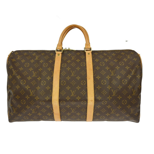 Louis Vuitton Keepall Bandouliere Bag Monogram Canvas, BROWN, CANVAS, Travel bag