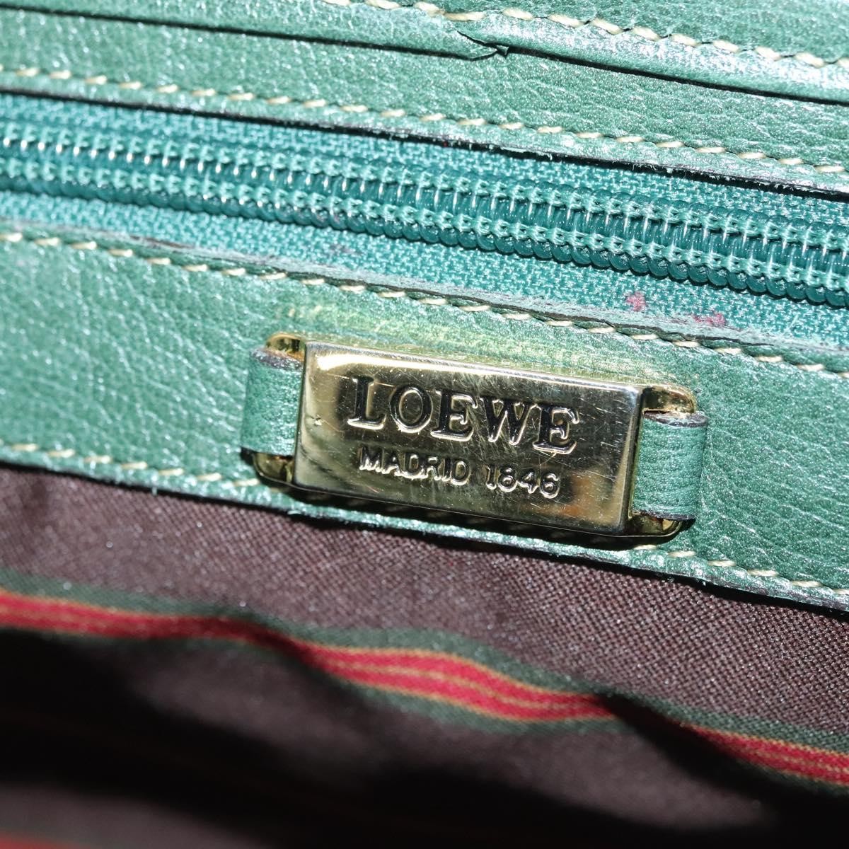 Loewe Vintage Velazquez Top Handle Bag Leather, GREEN, LEATHER, Handbag