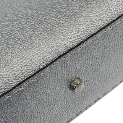 Fendi Selleria Peekaboo Bag Rigid Leather, SILVER, LEATHER, Handbag