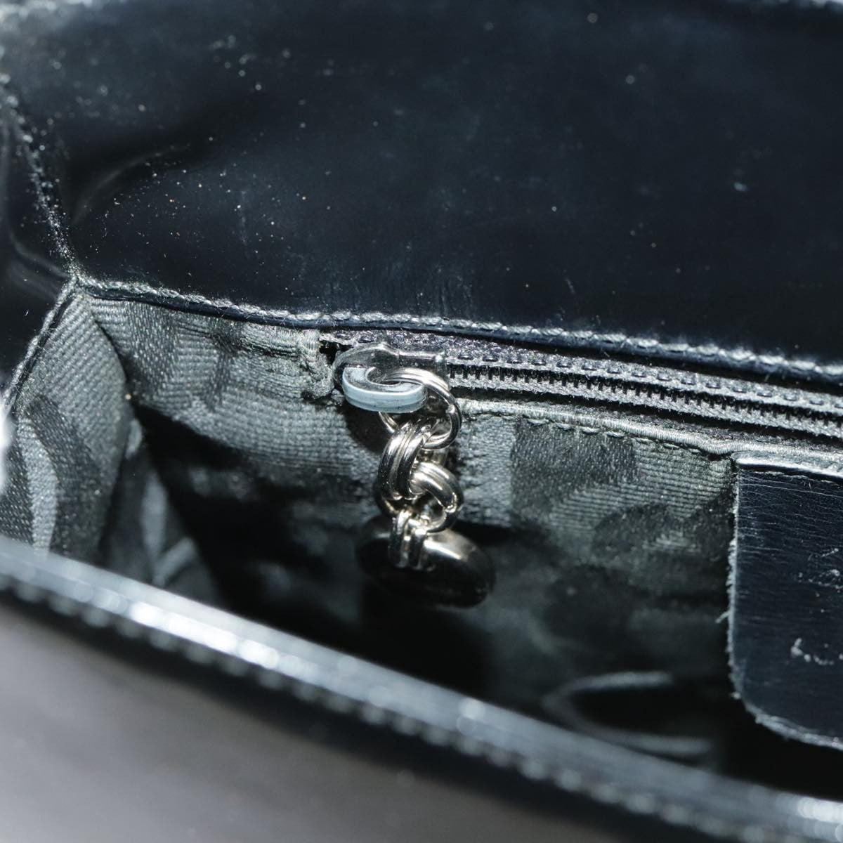 Salvatore Ferragamo Gancini handbag Leather, BLACK, LEATHER, Handbag