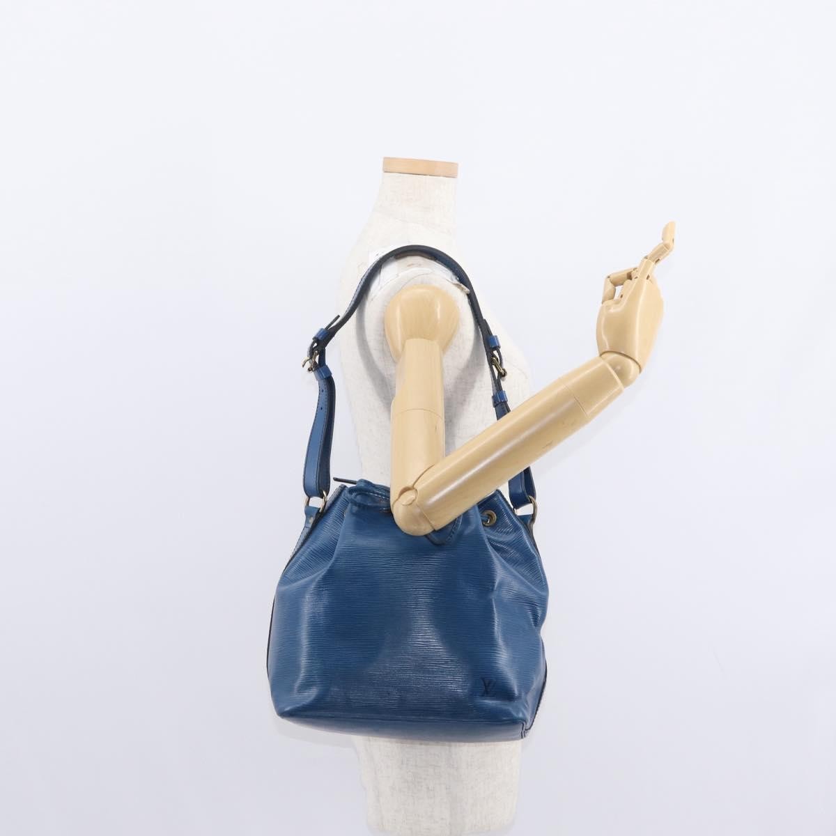 Louis Vuitton Petit Noe Handbag Epi Leather, BLUE, LEATHER, Shoulder bag
