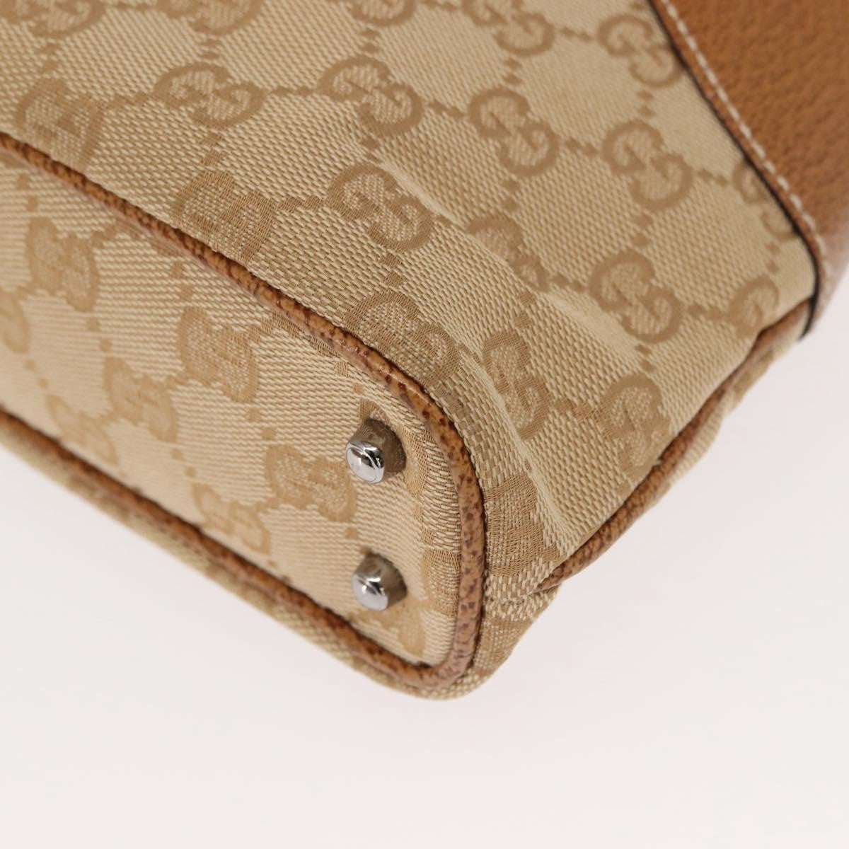 Gucci Vintage Ring Tote GG Canvas with Leather, BEIGE, CANVAS, Tote bag