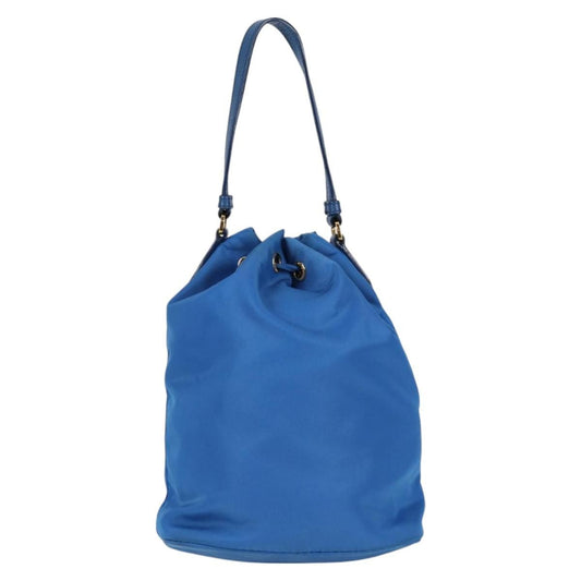 Prada Drawstring Bucket Bag Tessuto, BLUE, NYLON, Handbag