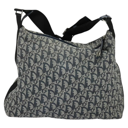 Christian Dior Vintage Zip Shoulder Bag Diorissimo Canvas, NAVY, CANVAS, Shoulder bag