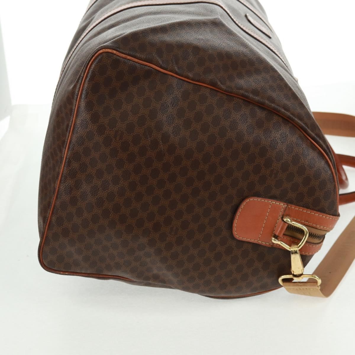 Celine Vintage Macadam Boston bag Canvas and Leather, BROWN, CANVAS, Travel bag