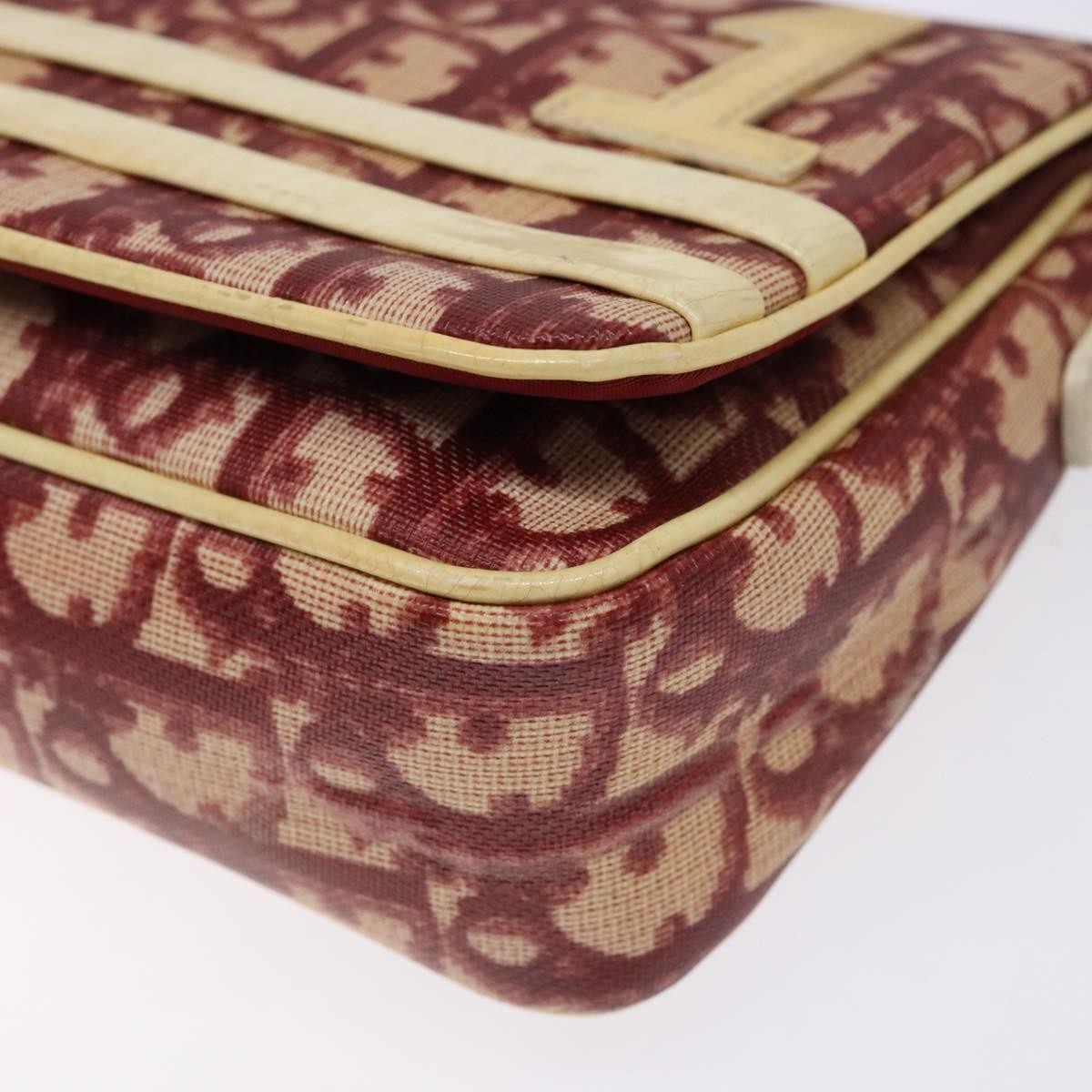 Christian Dior Vintage Flap Crossbody Bag Canvas, RED, CANVAS, Shoulder bag