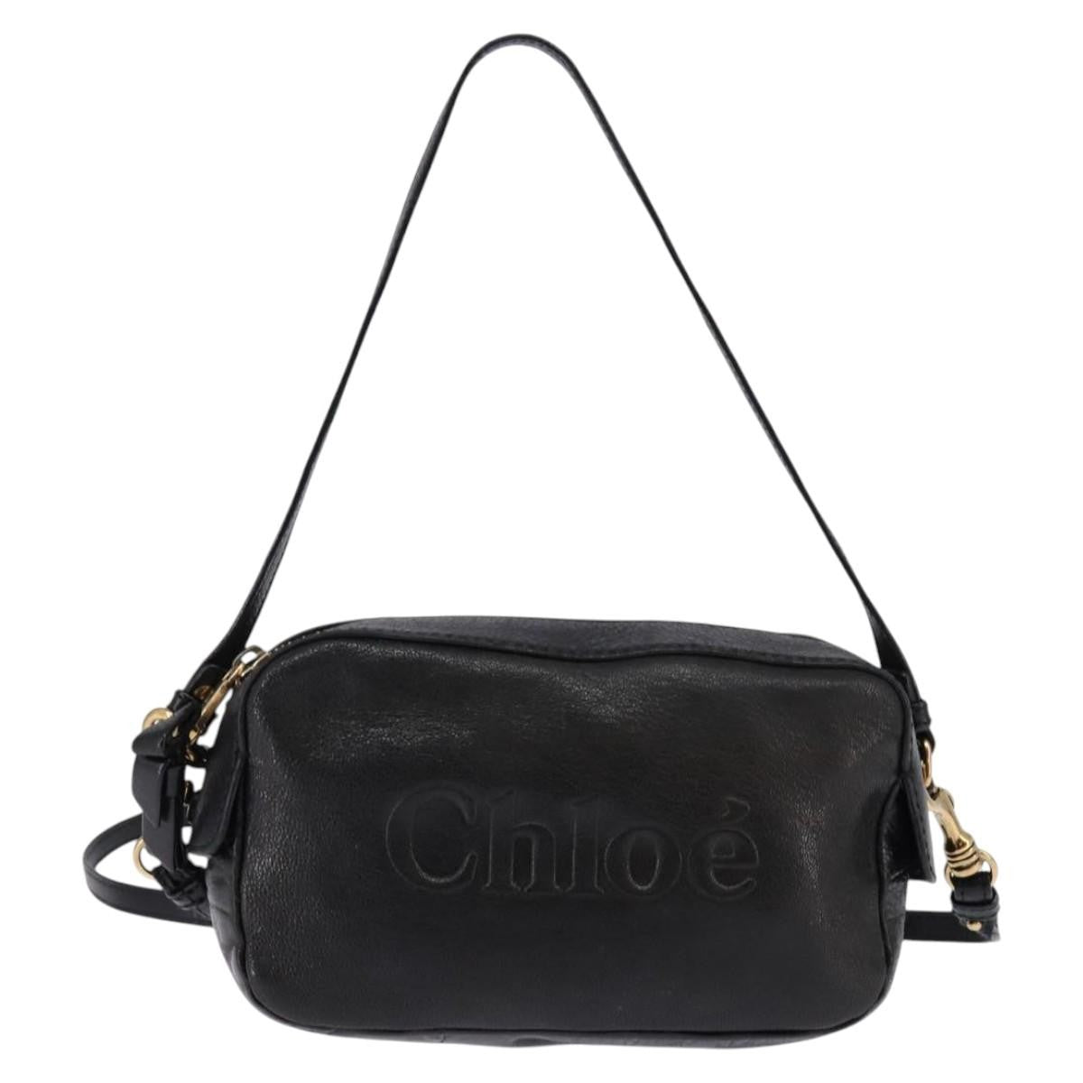 Chloe Vintage Shoulder Bag Leather, BLACK, LEATHER, Shoulder bag