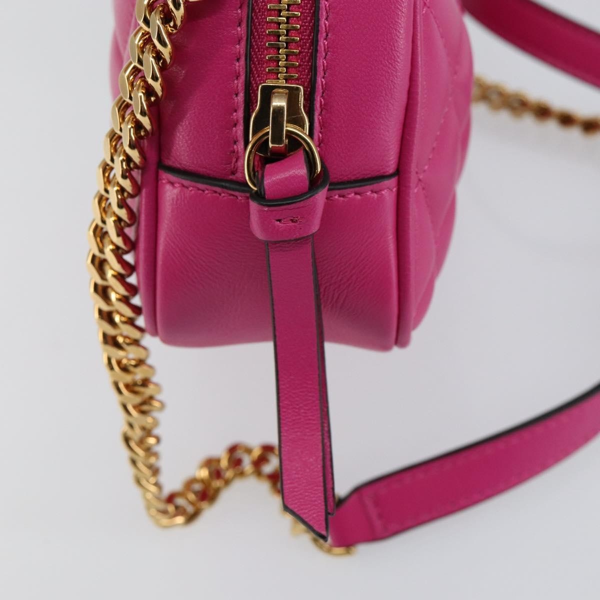 Versace Medusa Icon Front Slip Pocket Camera Bag Quilted Leather, PINK, LEATHER, Shoulder bag