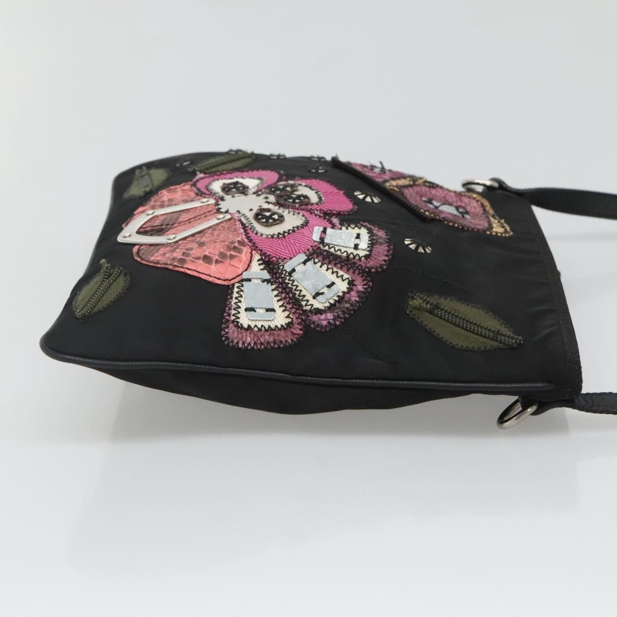 Prada Flat Crossbody Bag Tessuto, BLACK, NYLON, Shoulder bag
