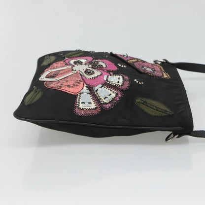 Prada Flat Crossbody Bag Tessuto, BLACK, NYLON, Shoulder bag