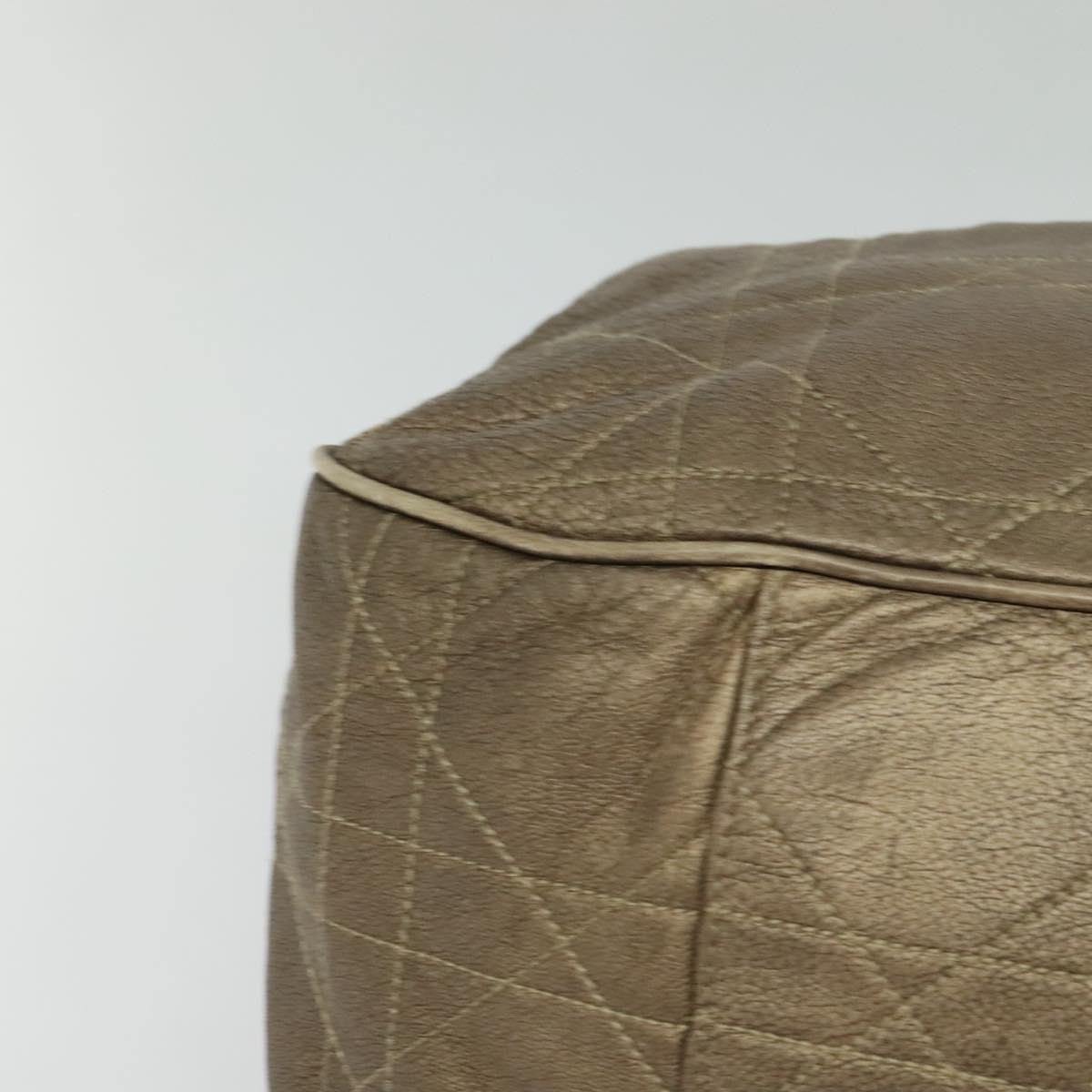 Christian Dior Drawstring Bucket Bag Cannage Quilt Leather, BROWN, LEATHER, Shoulder bag