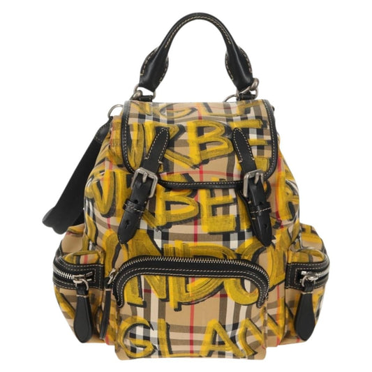 Burberry Graffiti Rucksack Backpack Vintage Check Canvas, BEIGE, CANVAS, Backpack