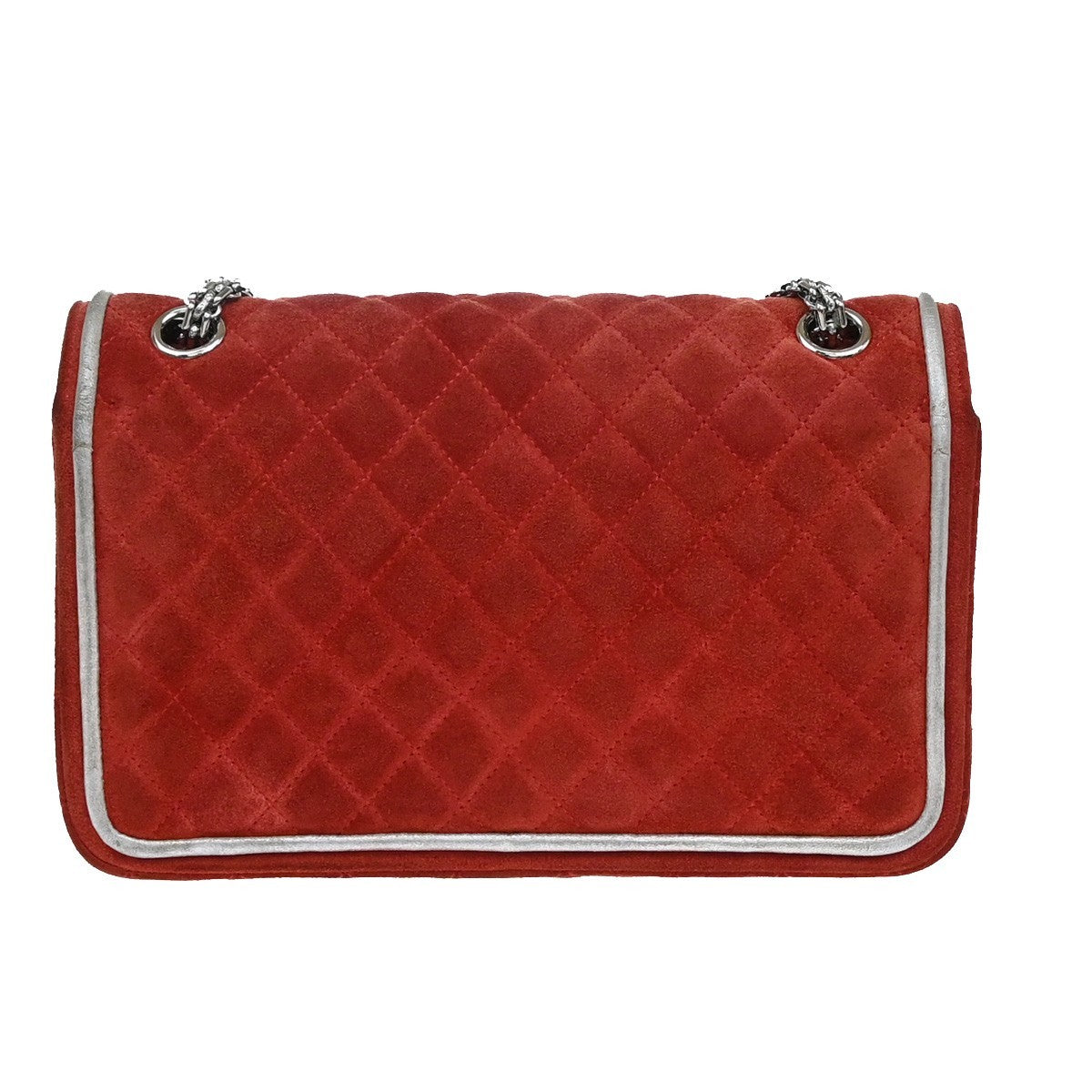 Chanel Reissue 2.55 Flap Bag Quilted Suede with Metallic Calfskin, RED, SUEDE, Shoulder bag