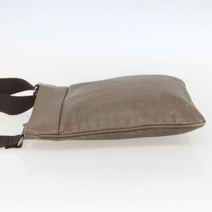 Salvatore Ferragamo Gancini Shoulder Bag Leather, BEIGE, LEATHER, Shoulder bag