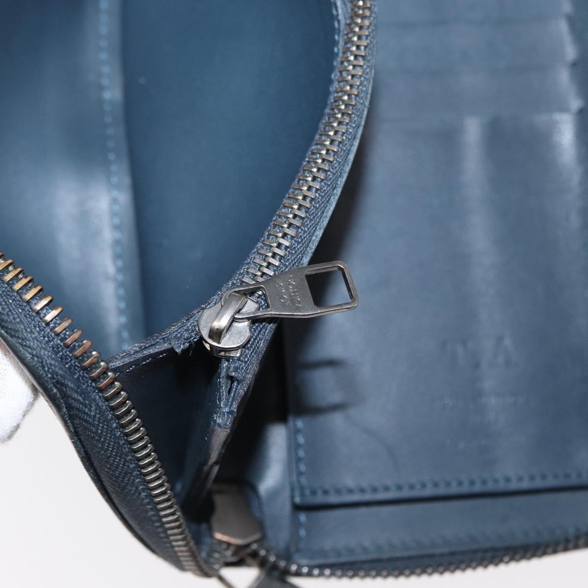 Louis Vuitton Zippy wallet vertical Damier Infini Leather, NAVY, LEATHER, Wallets