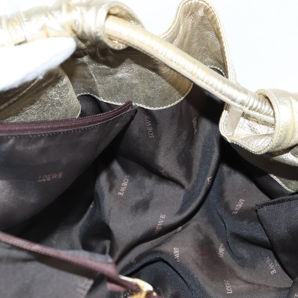 Loewe Anagram Logo Nappa Aire Hand Bag Leather, GOLD, LEATHER, Handbag