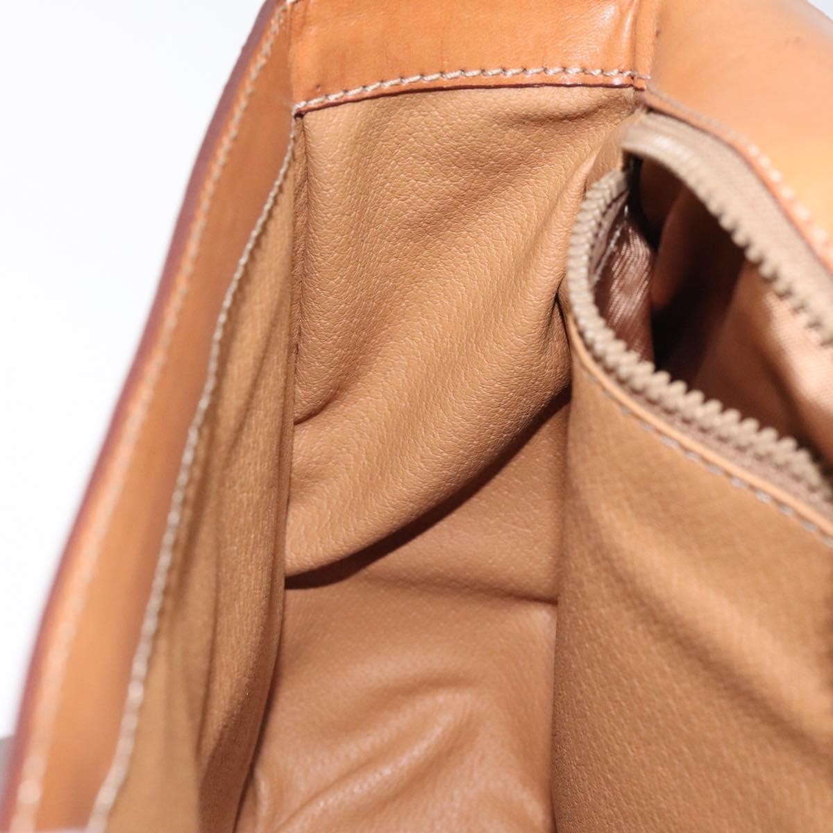 Celine Vintage Convertible Macadam Turnlock Shoulder Bag Canvas and Leather, BROWN, CANVAS, Shoulder bag