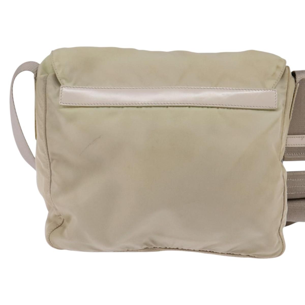Prada Buckle Messenger Bag Tessuto, BEIGE, NYLON, Crossbody bag