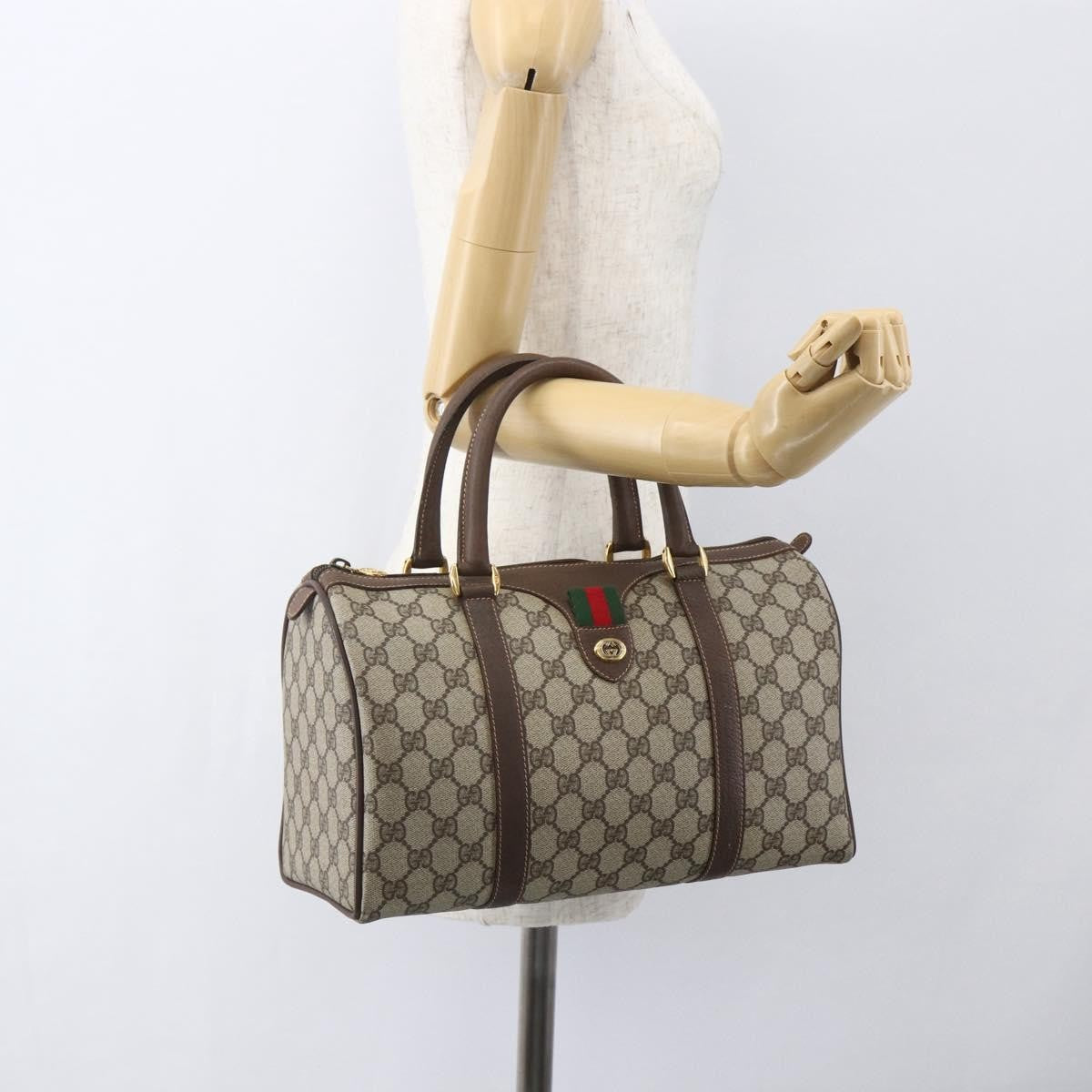Gucci Vintage Interlocking G Boston Bag GG Coated Canvas, BEIGE, PVC, Travel bag