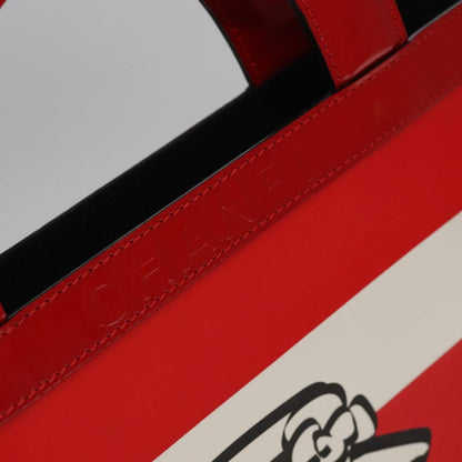 Chanel Vintage Portrait Tote Printed Leather and Quilted Patent, RED, LEATHER, Tote bag