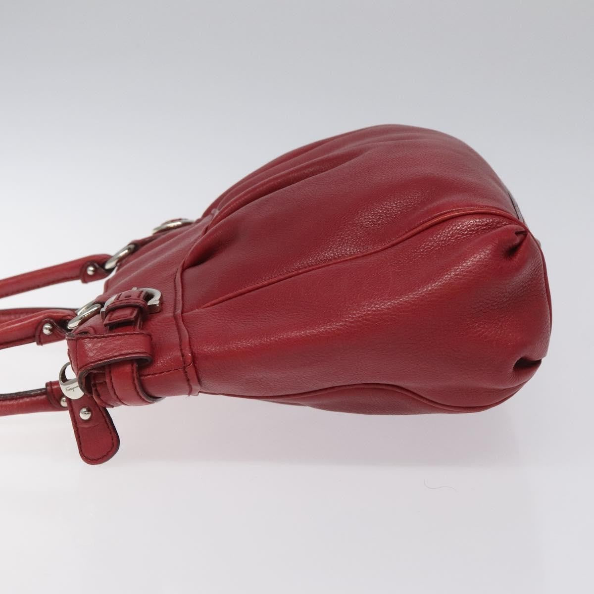 Salvatore Ferragamo Gancini handbag Leather, RED, LEATHER, Handbag