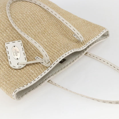 Fendi Selleria Tote Bag Raffia, BEIGE, WICKER, Tote bag