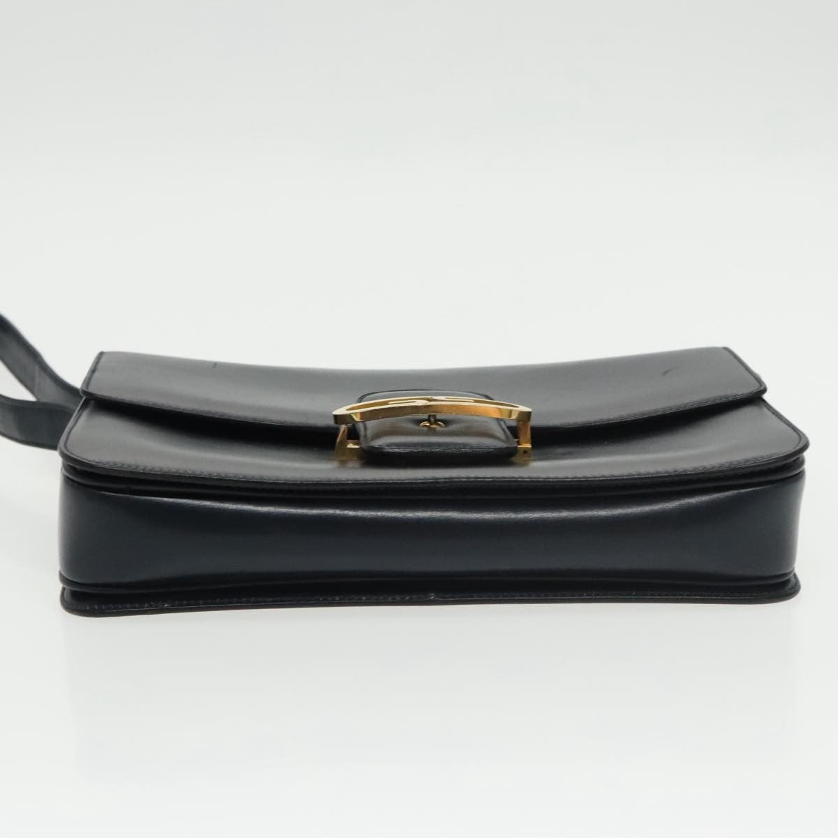 Gucci Vintage Shoulder Bag Leather, NAVY, LEATHER, Shoulder bag