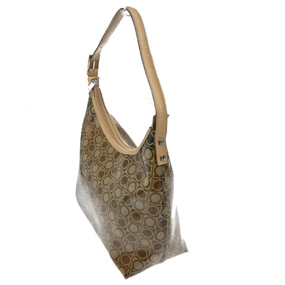 Salvatore Ferragamo Gancini Shoulder Bag Vinyl, Brown, Plastic, Shoulder Bag